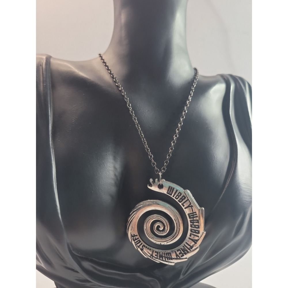 Bobby Holloway Spiral Pendant Necklace Signed BH Silver Tone Inspirational Artis
